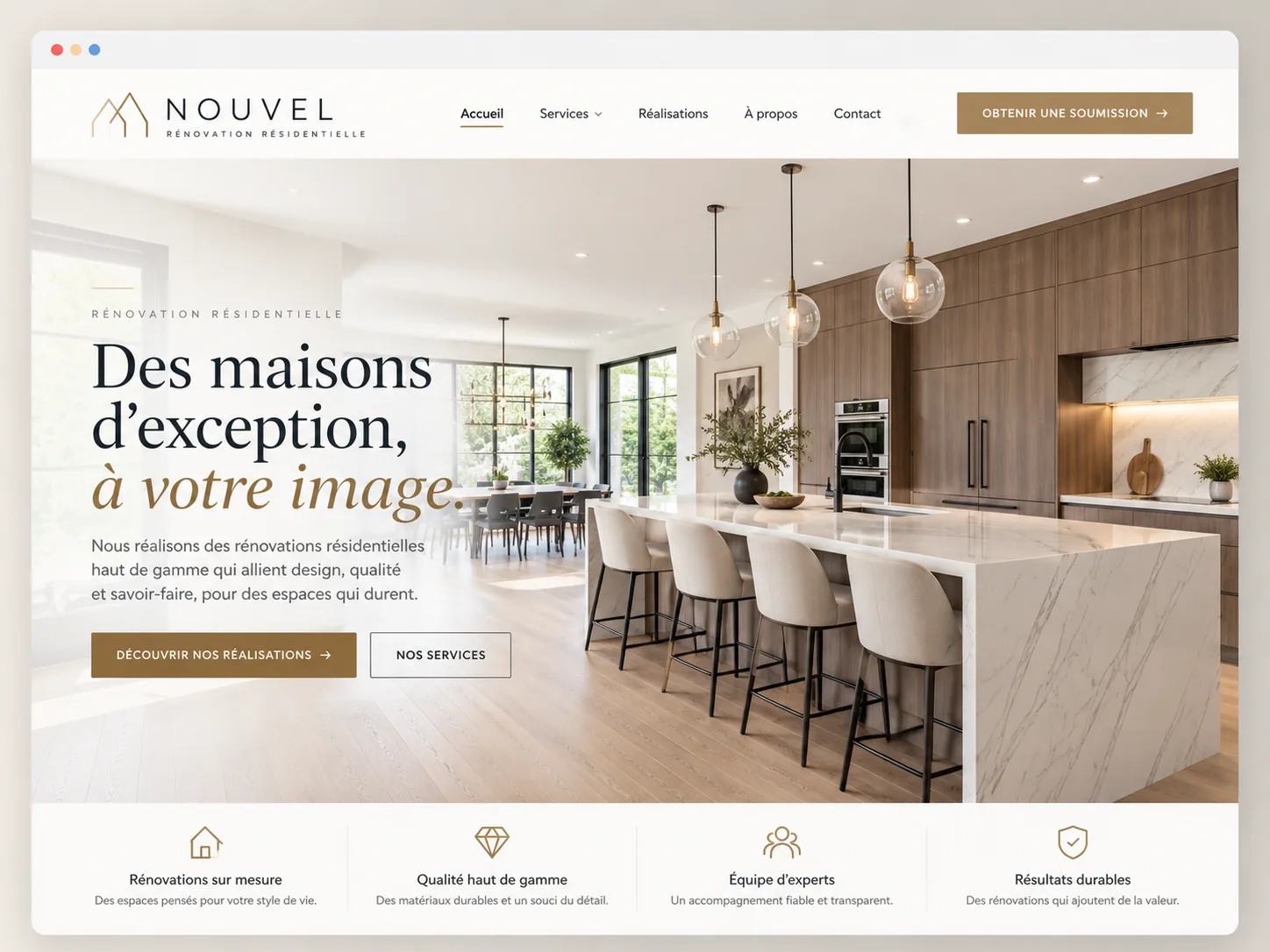 Aperçu du site Nouvel Rénovation Résidentielle
